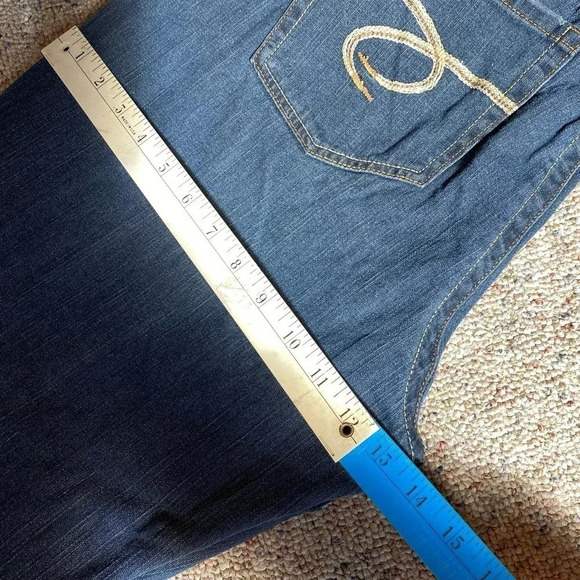 Z Cavaricci Dark Wash Straight Leg Blue Jeans Women Plus Size 22/42” Pockets - Picture 4 of 11